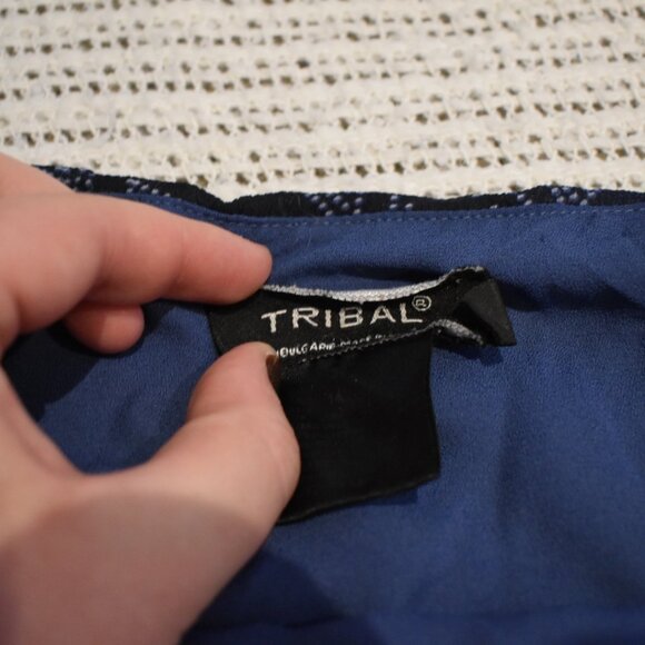 Vintage Tribal blue patterned skirt - Picture 7 of 8